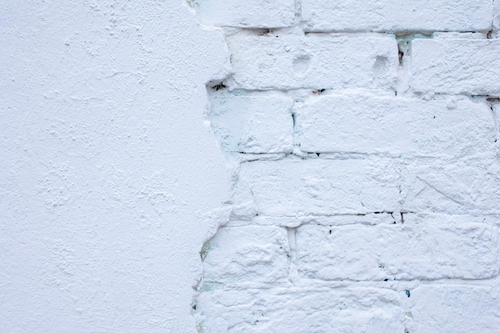 White painted brick wall