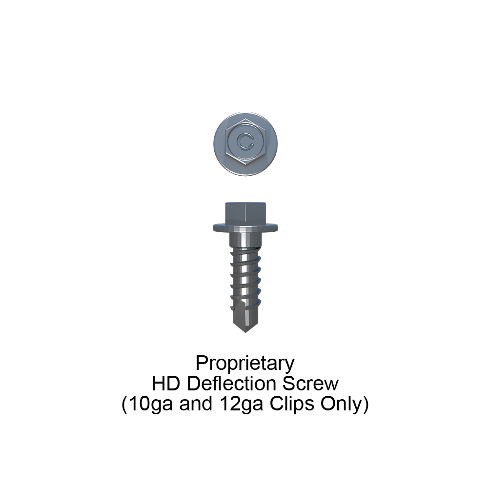 Proprietary HD Deflection Screws (10ga and 12ga Clips Only)