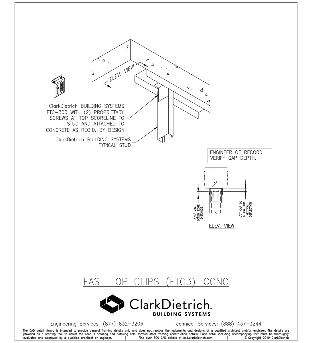 Fast Top™ Clip (FTC) | ClarkDietrich Building Systems