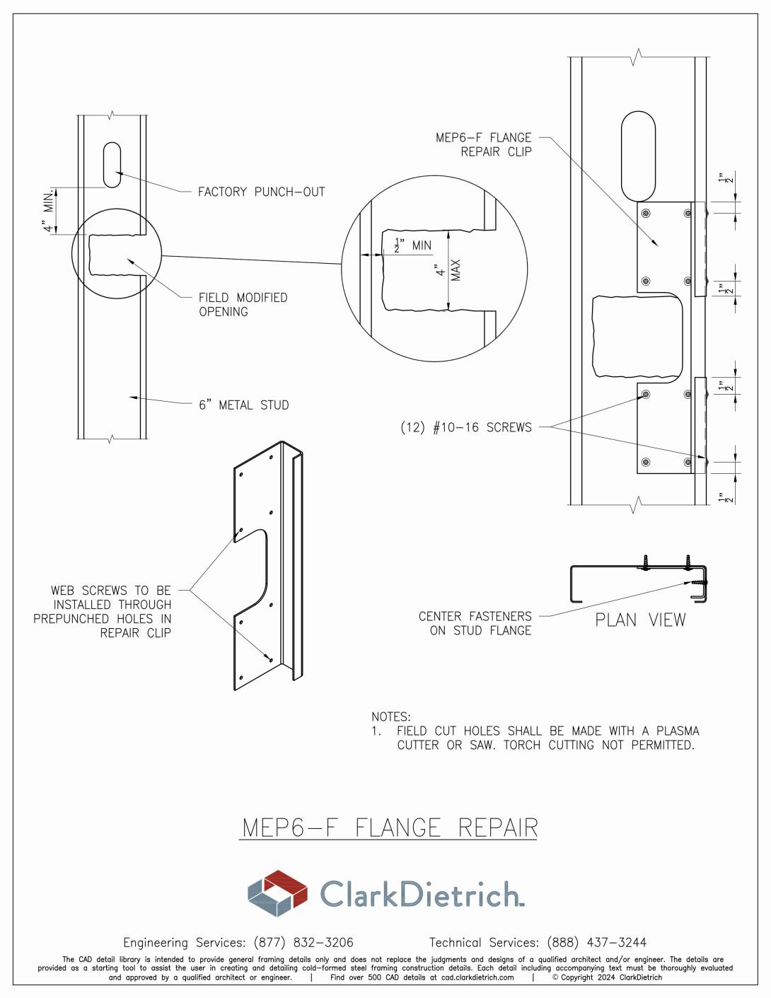 MEP6-F Flange Repair Clip