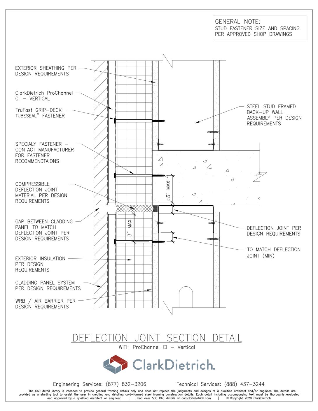 ProChannel Ci - Vertical - Deflection Joint Detail