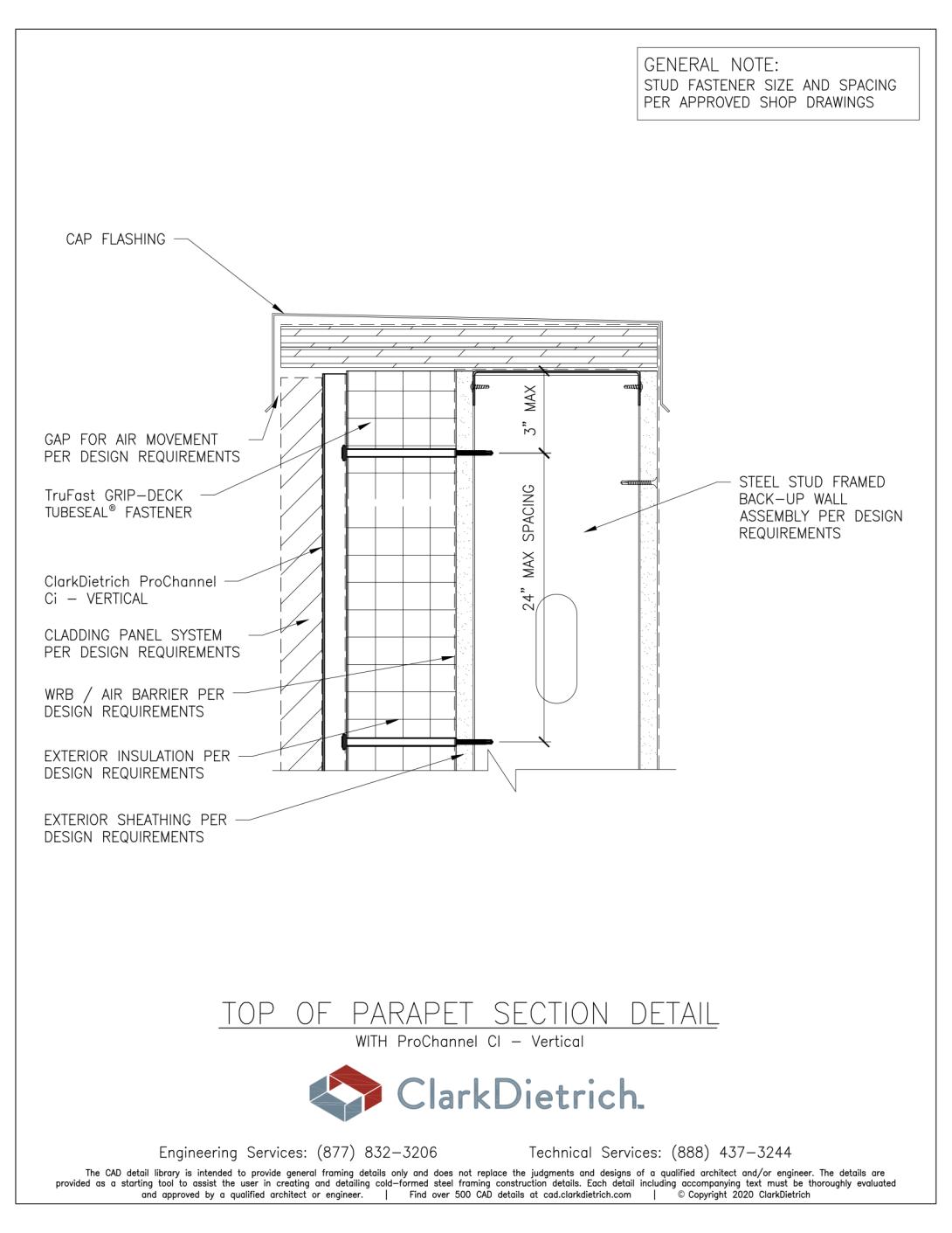 ProChannel Ci - Vertical - Parapet Detail
